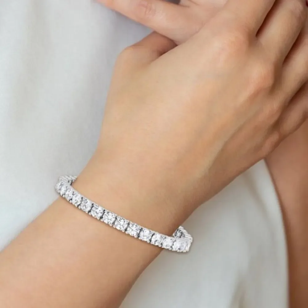 Elegant Sterling Silver CZ Tennis Bracelet